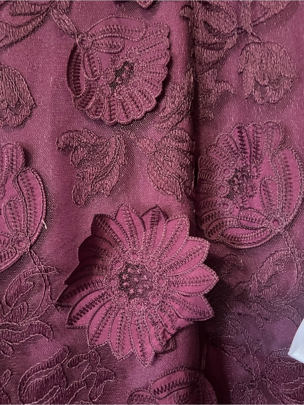 Dress the Population Burgundy Floral Lace Maxi Dress - Picture 6 of 12
